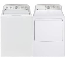 GE GTW490BMRWS Top Load Washer<br>
GE GTD40GBMRWS Gas Dryer Combo