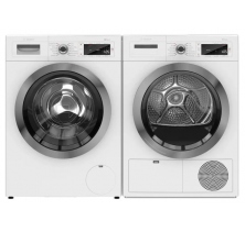 Bosch WAW285H2UC Washer<br>
Bosch WTG865H4UC Electric Dryer Combo