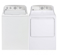 GE GTW550BMRWS Top Load Washer<br>
GE GTD40EBMRWS Electric Dryer Combo