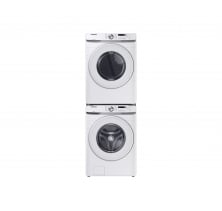 Samsung 3-Piece Stackable WF45T6000AW Washer, DVE45T6005W Electric Dryer & Stacking Kit