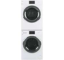 Haier 3-Piece Stackable QFW150SSNWW Washer, QFD15ESMNWW Electric Dryer, & GFA24KITL Stacking Kit