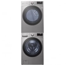 LG 3-Piece Stackable WM3850HVA Washer, DLEX3850V Electric Dryer, & KSTK4 Stacking Kit
