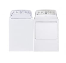 GE GTW490BMRWS Top Load Washer<br>
GE GTD45EBMRWS Electric Dryer Combo