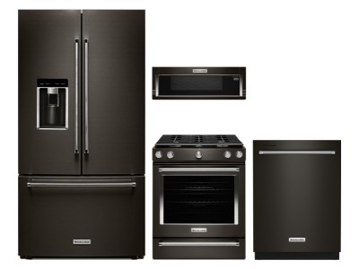 KitchenAid KSGG700EBS Ranges<br>KitchenAid KRFC704FBS Refrigerators<br>KitchenAid YKMLS311HBS Microwaves<br>KitchenAid KDTE204KBS Dishwashers