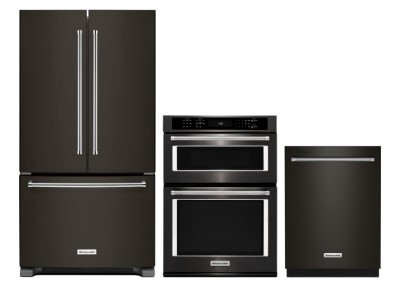 KitchenAid KOCE500EBS Wall Ovens<br>KitchenAid KRFC300EBS Refrigerators<br>KitchenAid KDTE204KBS Dishwashers