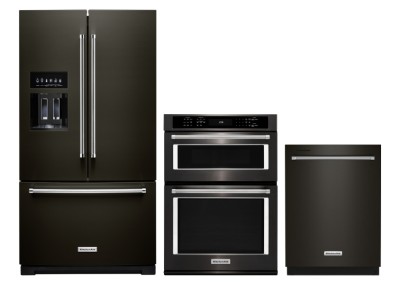 KitchenAid KOCE500EBS Wall Ovens<br>KitchenAid KDTE204KBS Dishwashers<br>KitchenAid KRFF577KBS Refrigerators