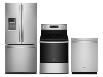 Whirlpool WRF560SEHZ Refrigerators<br>Whirlpool YWFE550S0LZ Ranges<br>Whirlpool WDT970SAKZ Dishwashers