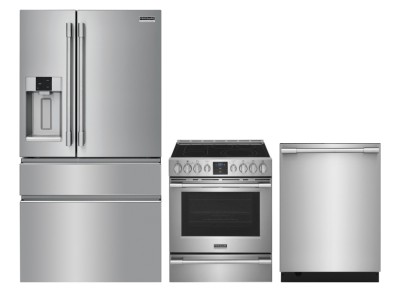 Frigidaire FPID2498SF Dishwashers<br>Frigidaire PRMC2285AF Refrigerators<br>Frigidaire PCFE307CAF Ranges