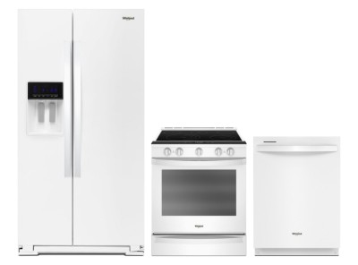 Whirlpool WRS588FIHW Refrigerators<br>Whirlpool YWEE750H0HW Ranges<br>Whirlpool WDT750SAKW Dishwashers