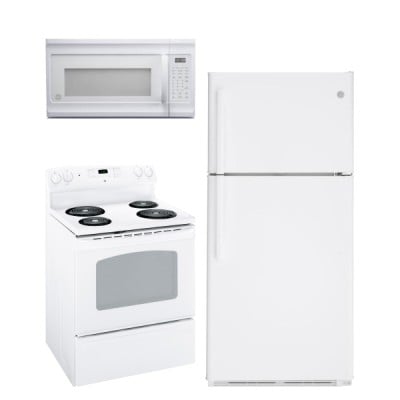 GE JCBS280DMWW Ranges<br>GE JVM2160DMWW Microwaves<br>GE GTS18FTLKWW Refrigerators