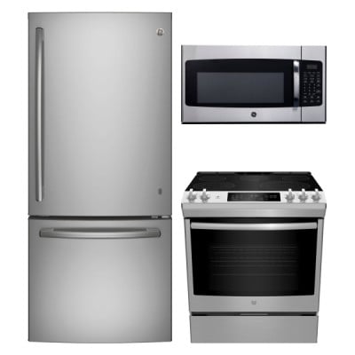 GE JCS840SMSS Ranges<br>GE JVM2165SMSS Microwaves<br>GE GDE21DYRKFS Refrigerators