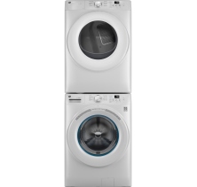 GE 3-Piece Stackable GFW350SSYWW Washer, GFD35ESMYWW Electric Dryer, & GFA28KITN Stacking Kit