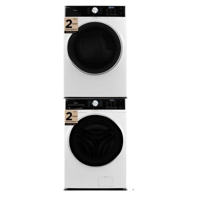 Midea 3-Pc Stackable MLH52N4AWW Washer, MLE52N4AWW Electric Dryer & MSTK1 Stacking Kit