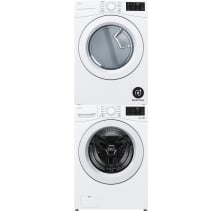 LG 3-Piece Stackable WM3470CW Washer, DLE3470W Electric Dryer, & KSTK4 Stacking Kit