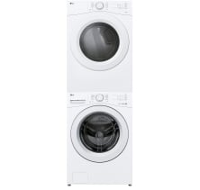 LG 3-pc Stackable WM3420CW Washer & DLE3420W  Electric Dryer & KSTK4 Stacking Kit