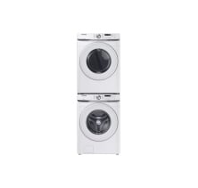 Samsung 3-Piece Stackable WF45T6000AW Washer, DV45DG6000HWAC Heat Pump Dryer & Stacking Kit