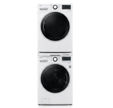 LG 3-pc Stackable WM3600HWA Washer & DLHC3602W Electric Dryer & KSTK4 Stacking Kit